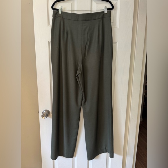 Sezane Women's NWT Cesar Olive Wide Leg trousers - Picture 2 of 8